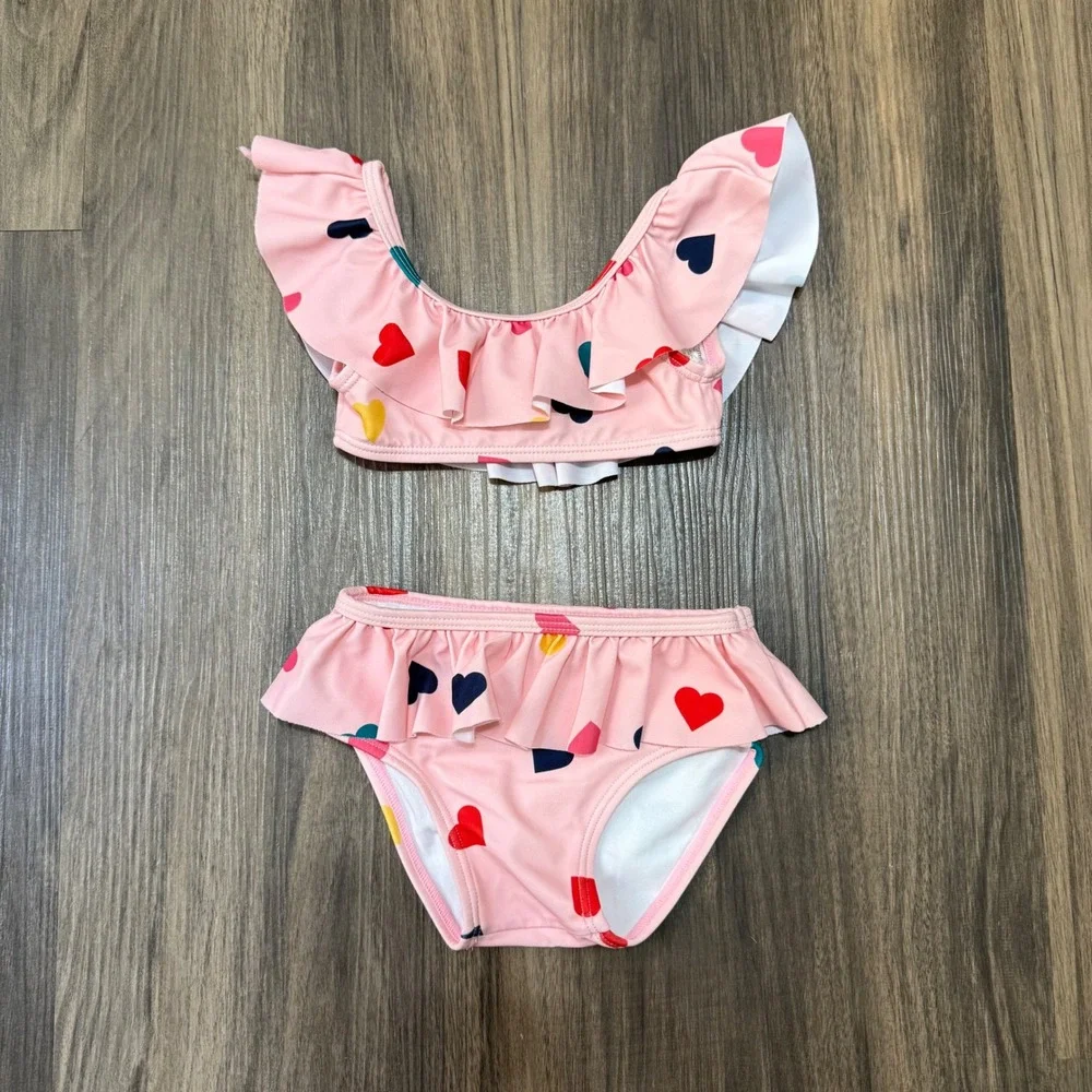 Janie & Jack‎ 6-12 Months Baby Girls Heart Ruffle Bikini Set
